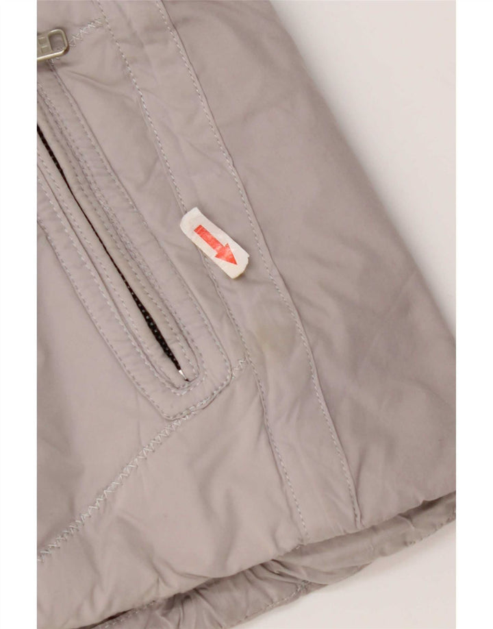 Napapijri Womens Hooded Padded Jacket UK 10 Small Grey Polyester