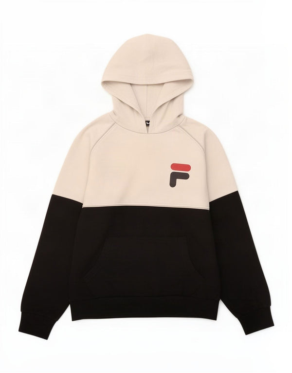 Fila Boys Graphic Hoodie Jumper 15-16 Years Black Colourblock Cotton