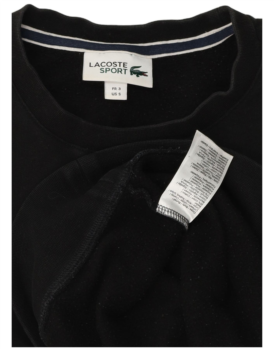 Lacoste Mens Sweatshirt Jumper Size 3 Small Black Cotton