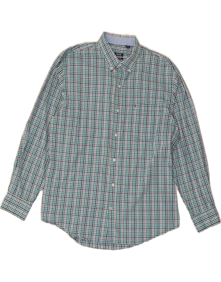 IZOD Mens Shirt Large Multicoloured Check Vintage Izod and Second-Hand Izod from Messina Hembry 