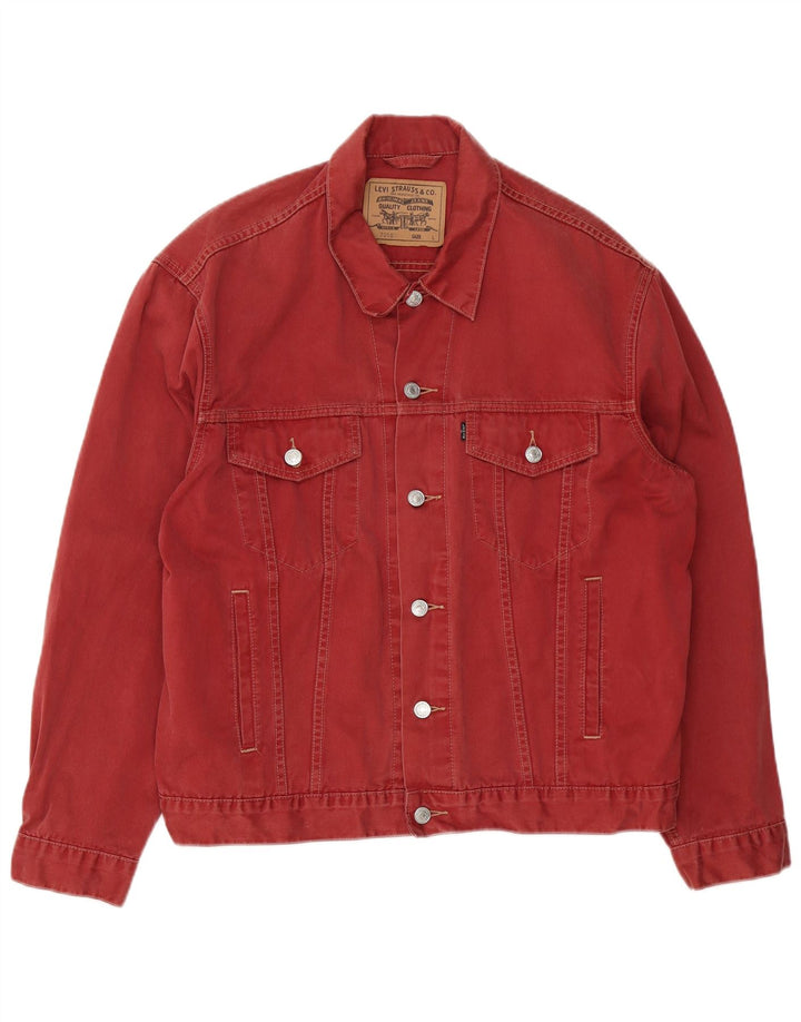 Levi's Mens Denim Jacket UK 40 Large Red Cotton