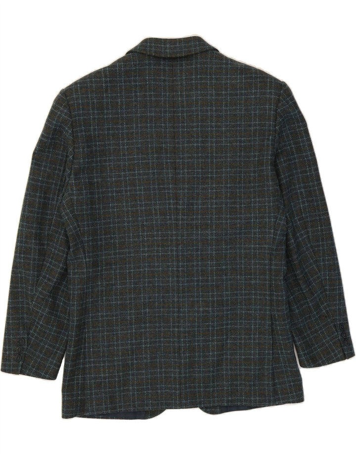 DIVISION VOGUE Mens 2 Button Blazer Jacket UK 38 Medium Blue Check Vintage Division Vogue and Second-Hand Division Vogue from Messina Hembry 