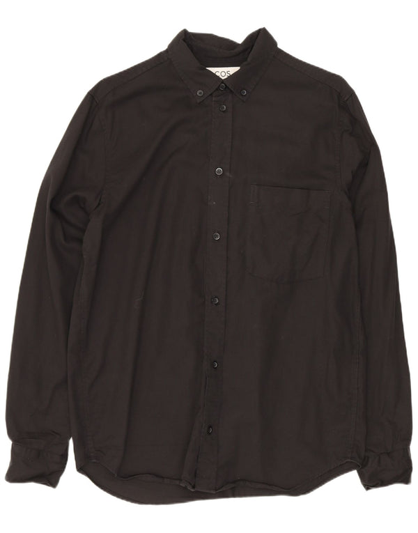 Cos Mens Regular Fit Shirt Small Black Lyocell