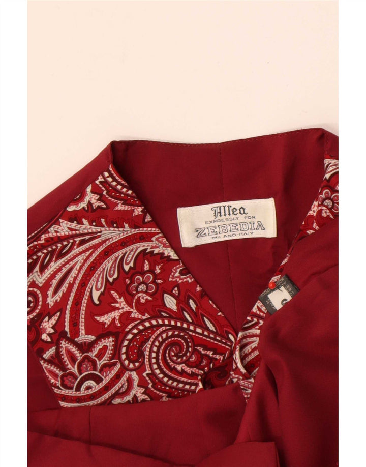 Vintage Mens Waistcoat Small Red Paisley Silk
