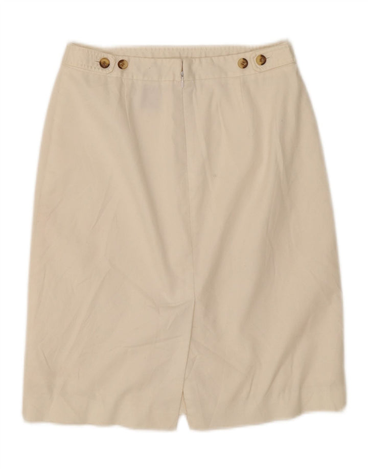 BCBGMAXAZRIA Womens Straight Skirt US 2 XS W26 Off White Cotton Vintage BCBGMAXAZRIA and Second-Hand BCBGMAXAZRIA from Messina Hembry 