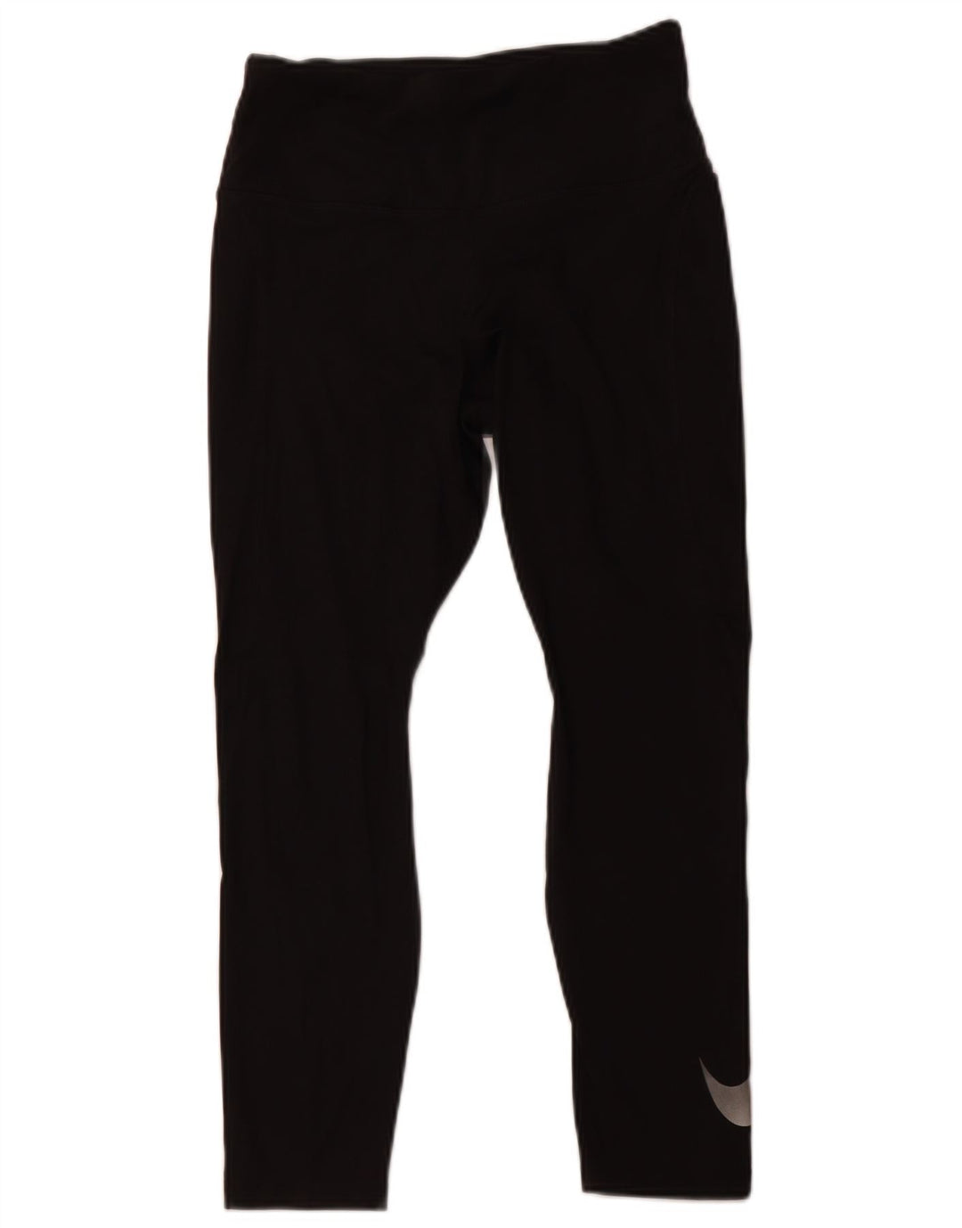 NIKE Womens Dri Fit Crop Leggings UK 12 Medium  Black Polyester