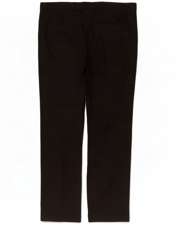 Marks & Spencer Mens Straight Suit Trousers W42 L33 Black Polyester