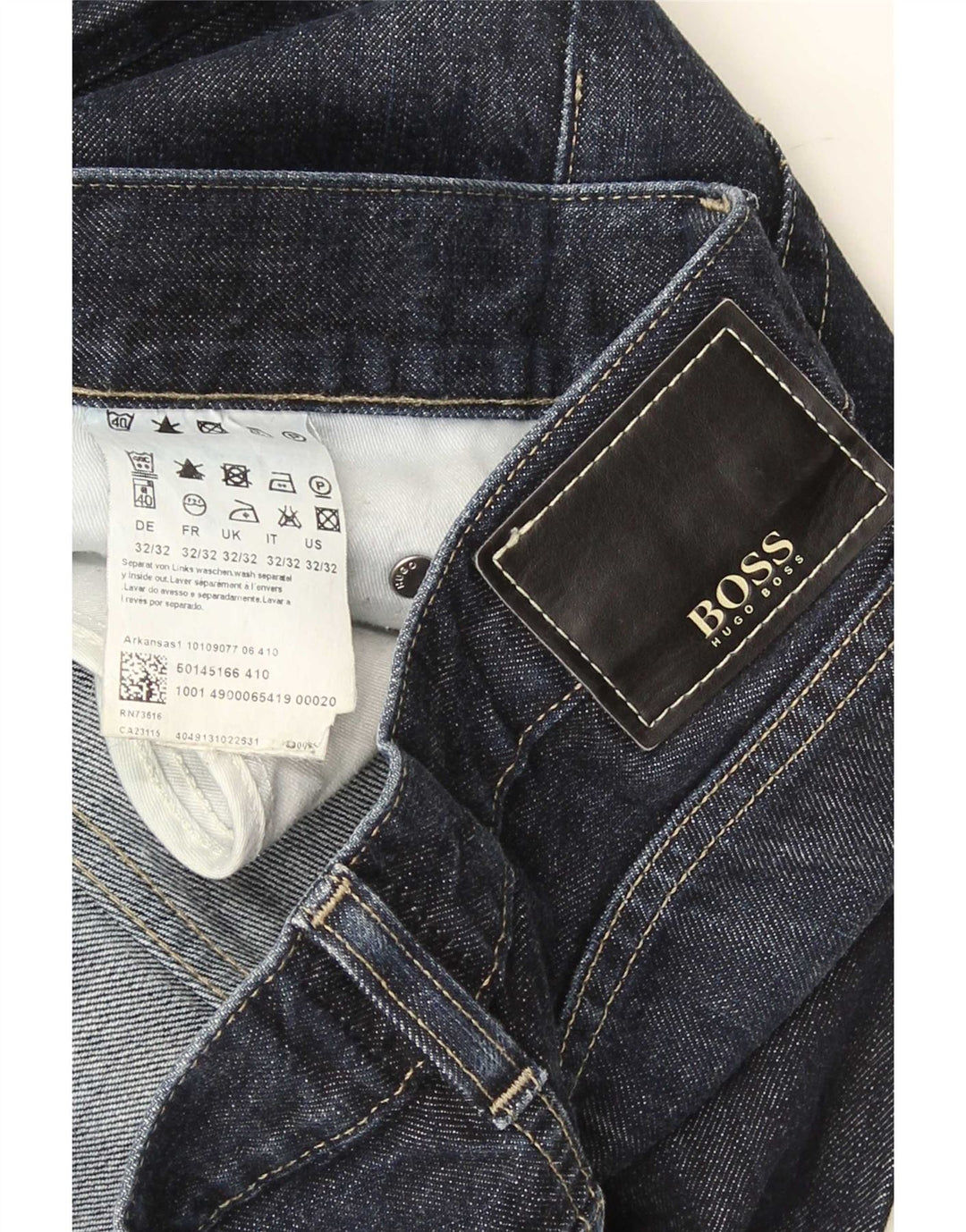 Hugo Boss Mens Straight Jeans W32 L32 Navy Blue Cotton