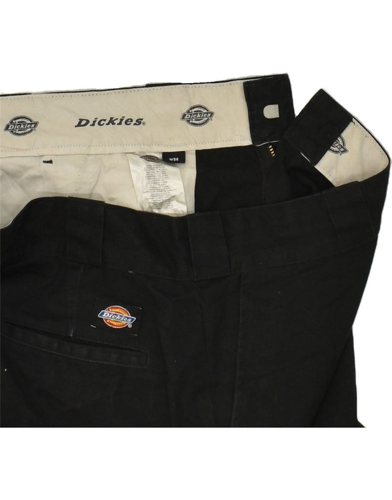 DICKIES Mens Slim Chino Trousers W34 L28 Black Polyester | Vintage Dickies | Thrift | Second-Hand Dickies | Used Clothing | Messina Hembry 