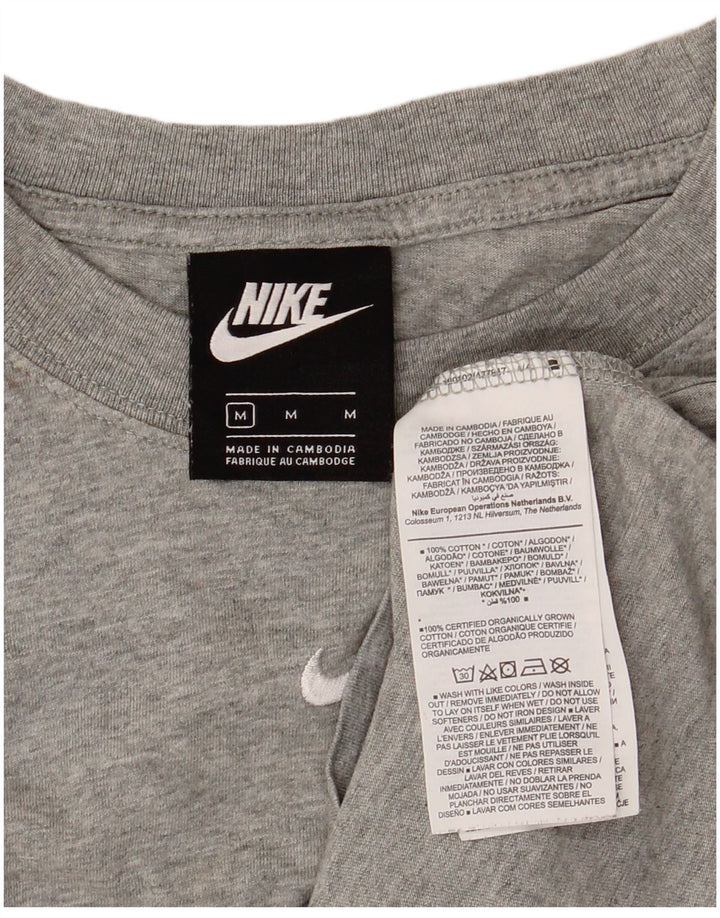 NIKE Mens T-Shirt Top Medium Grey Cotton