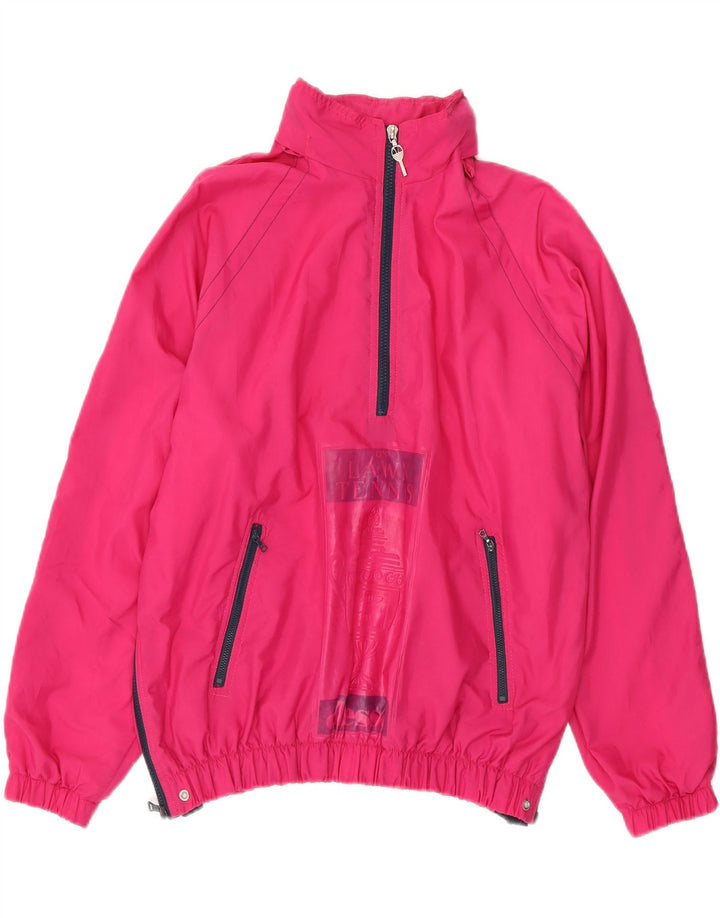 Ellesse Mens Hooded Pullover Rain Jacket UK 38 Medium Pink