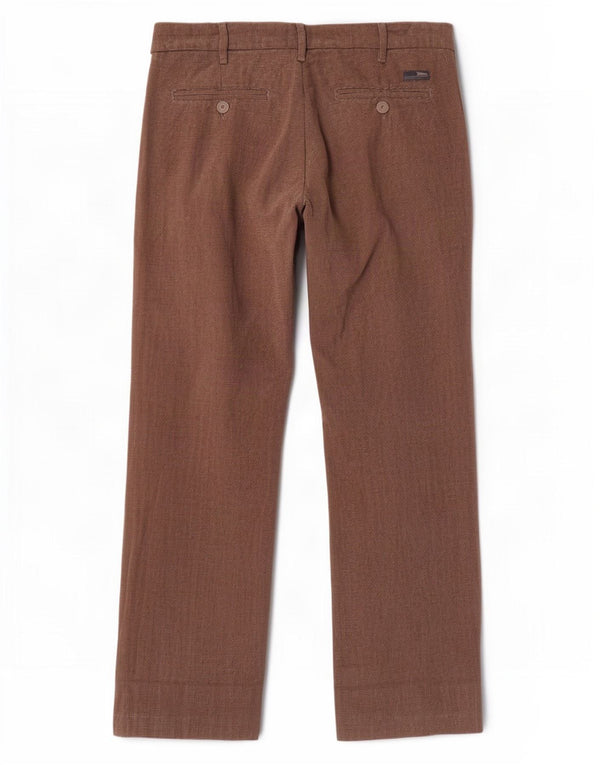 Marlboro Classics Mens Straight Chino Trousers W34 L30 Brown Flecked Cotton