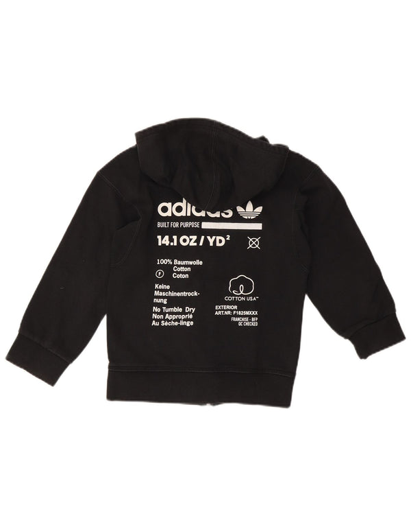 Adidas Boys Graphic Zip Hoodie Sweater 7-8 Years Black