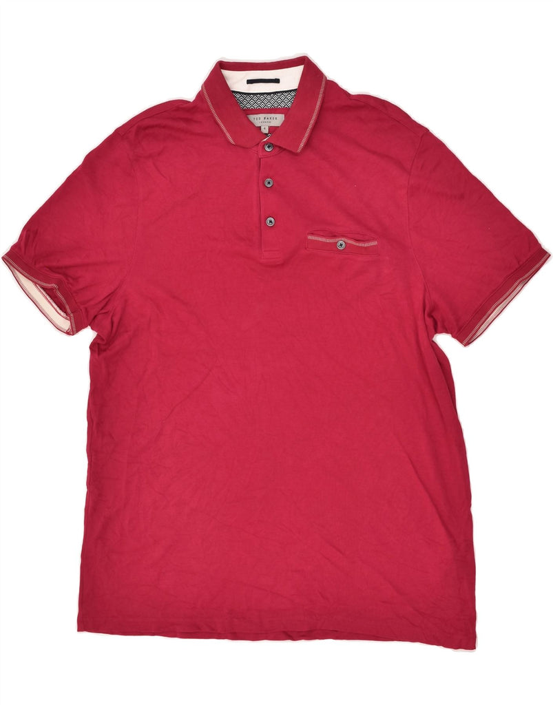 TED BAKER Mens Polo Shirt Size 4 Large Red Cotton | Vintage Ted Baker | Thrift | Second-Hand Ted Baker | Used Clothing | Messina Hembry 