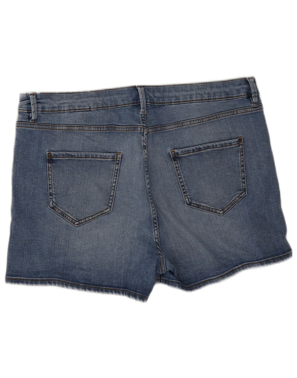 Marks & Spencer Womens Denim Shorts UK 18 XL W36 Blue Cotton