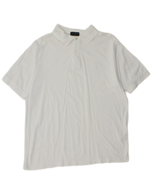 Sergio Tacchini Mens Polo Shirt IT 50 Medium White Cotton