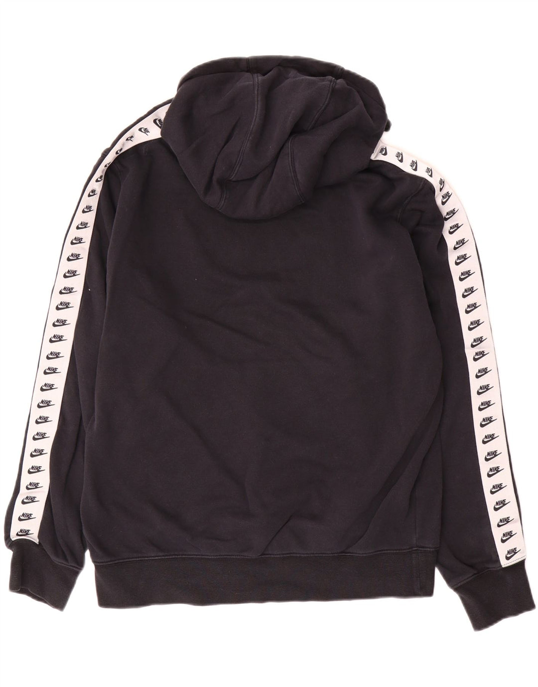 Nike Mens Graphic Hoodie Jumper Medium Black Colourblock Cotton