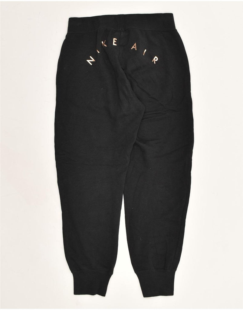 NIKE Womens Graphic Tracksuit Trousers Joggers UK 8 Small Black Cotton | Vintage Nike | Thrift | Second-Hand Nike | Used Clothing | Messina Hembry 