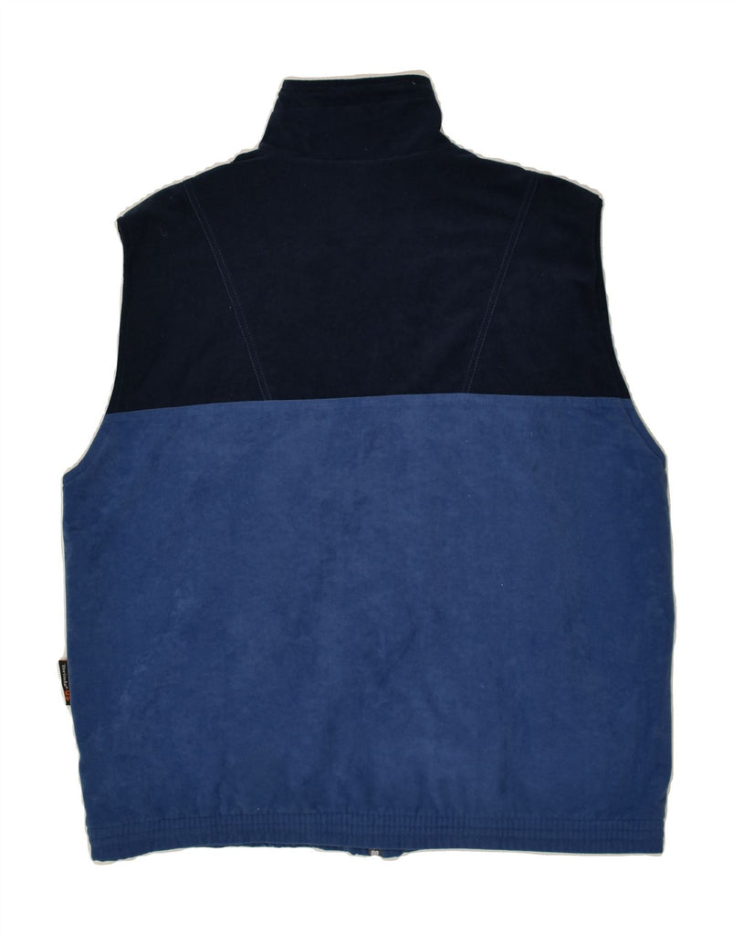 GREAT ESCAPES Mens Gilet UK 38 Medium Navy Blue Colourblock Polyester | Vintage Great Escapes | Thrift | Second-Hand Great Escapes | Used Clothing | Messina Hembry 