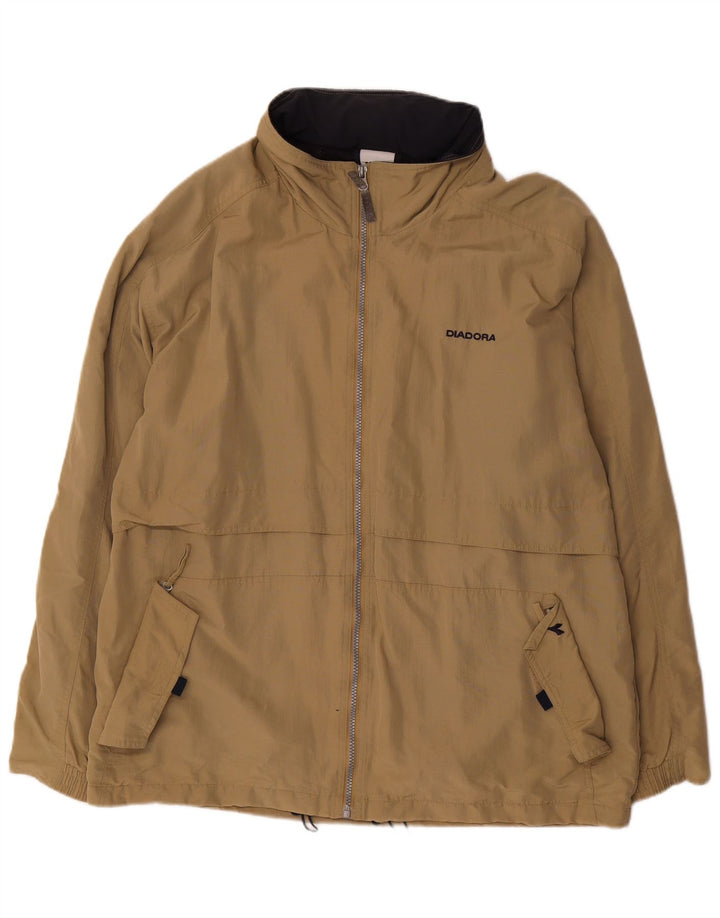 Diadora Mens Rain Jacket UK 44 2XL Beige Polyamide