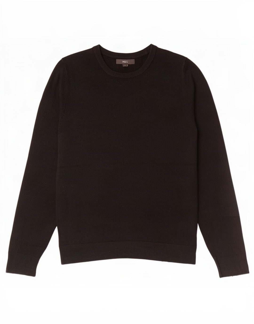 Marks & Spencer Mens Boat Neck Jumper Sweater Medium Black Acrylic