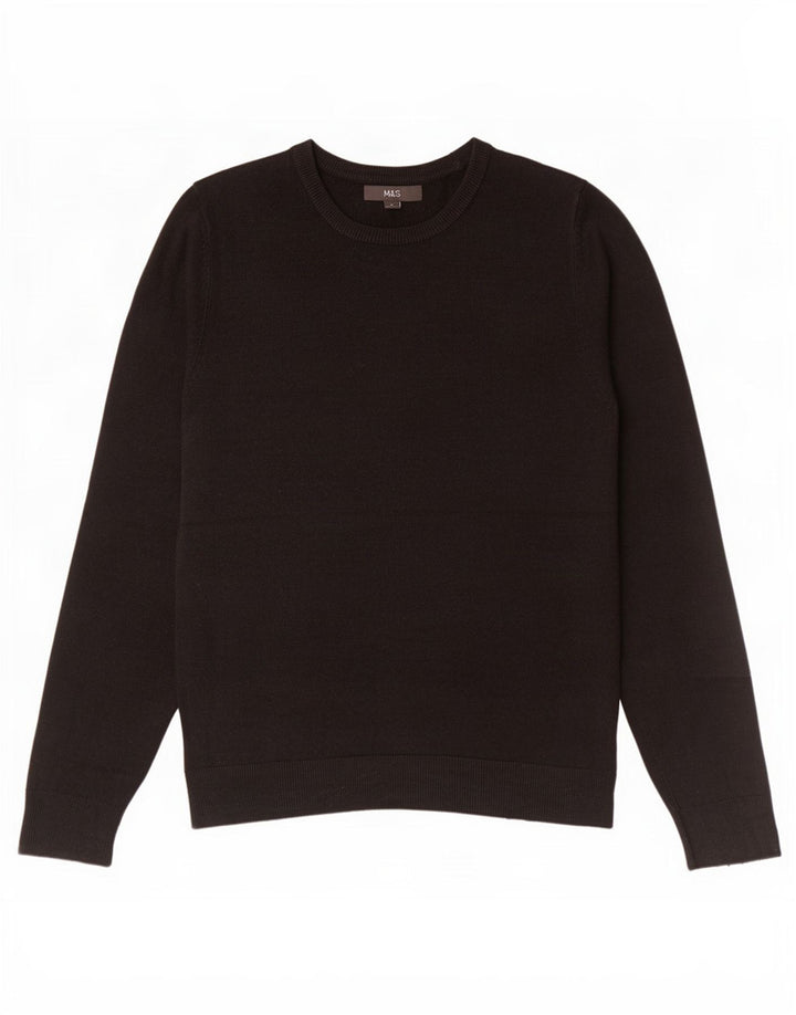 Marks & Spencer Mens Boat Neck Jumper Sweater Medium Black Acrylic