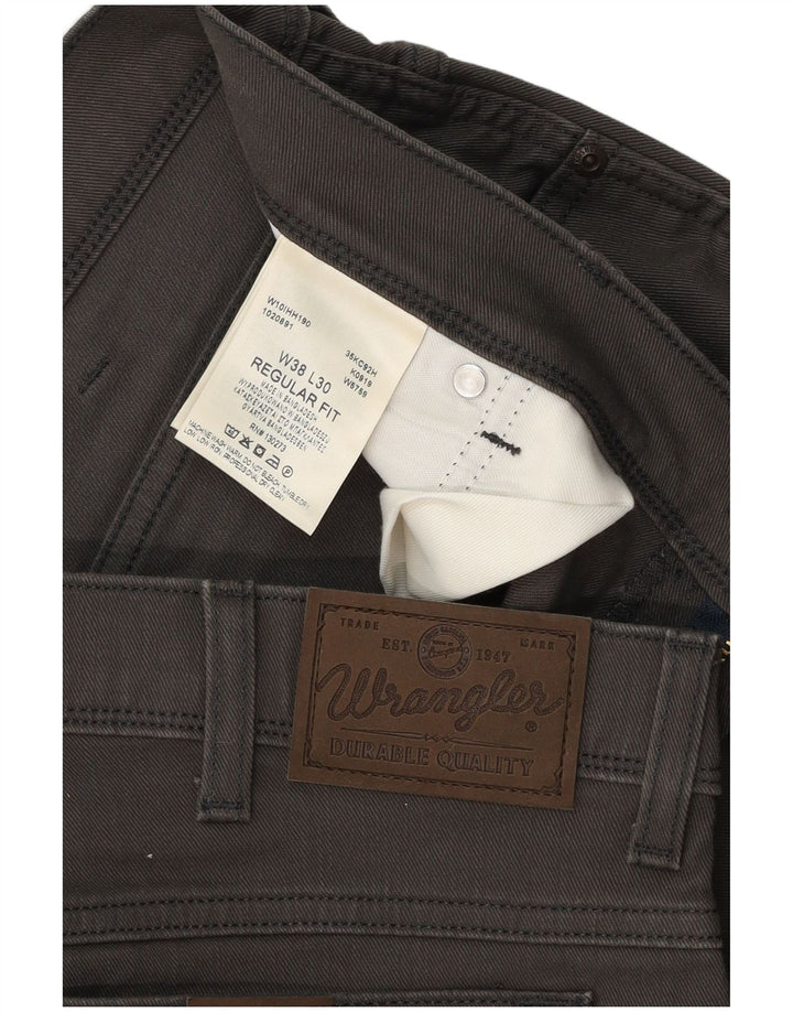 Wrangler Mens Straight Jeans W38 L30 Grey Cotton