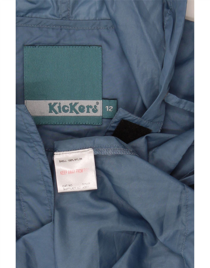 Kickers Boys Graphic Hooded Anorak Jacket 11-12 Years Blue Nylon