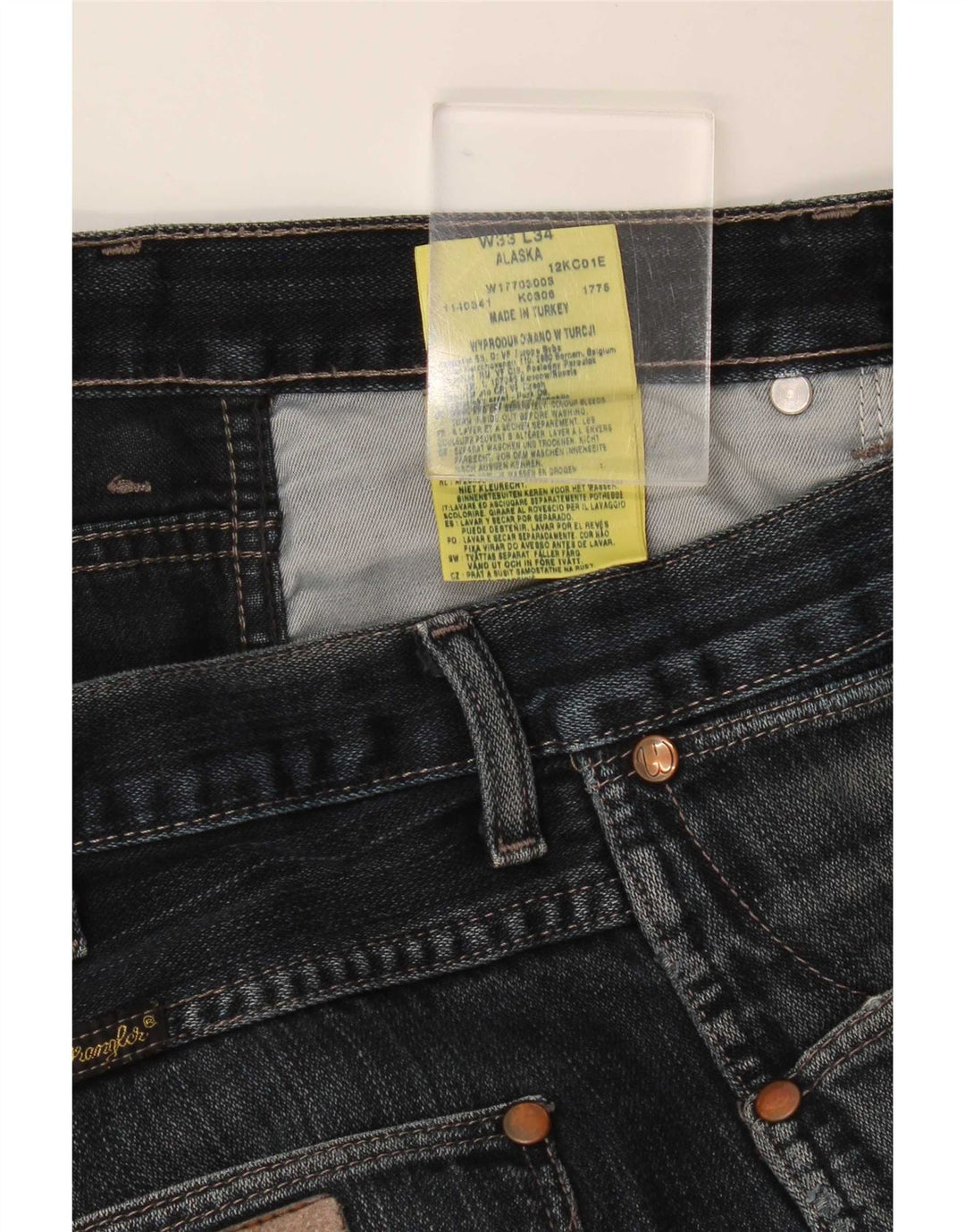 Wrangler Mens Alaska Bootcut Jeans W33 L31 Navy Blue Cotton