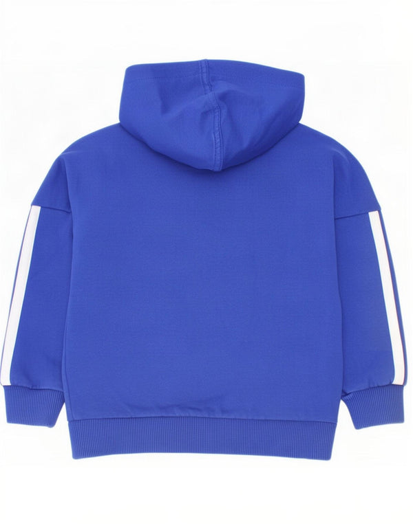 Adidas Boys Hoodie Jumper 2-3 Years Blue Cotton