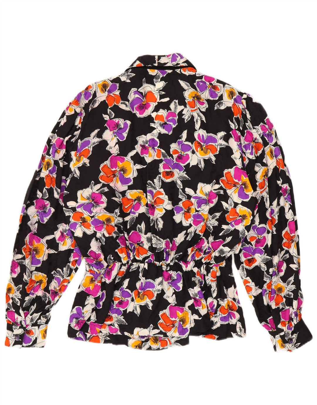 Vintage Womens Shirt Blouse UK 12 Medium Multicoloured Floral