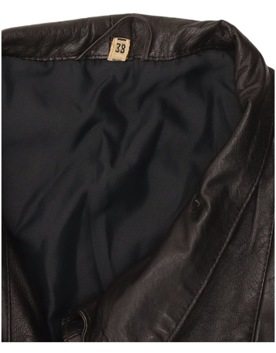 VINTAGE Womens Leather Jacket EU 38 Medium Black