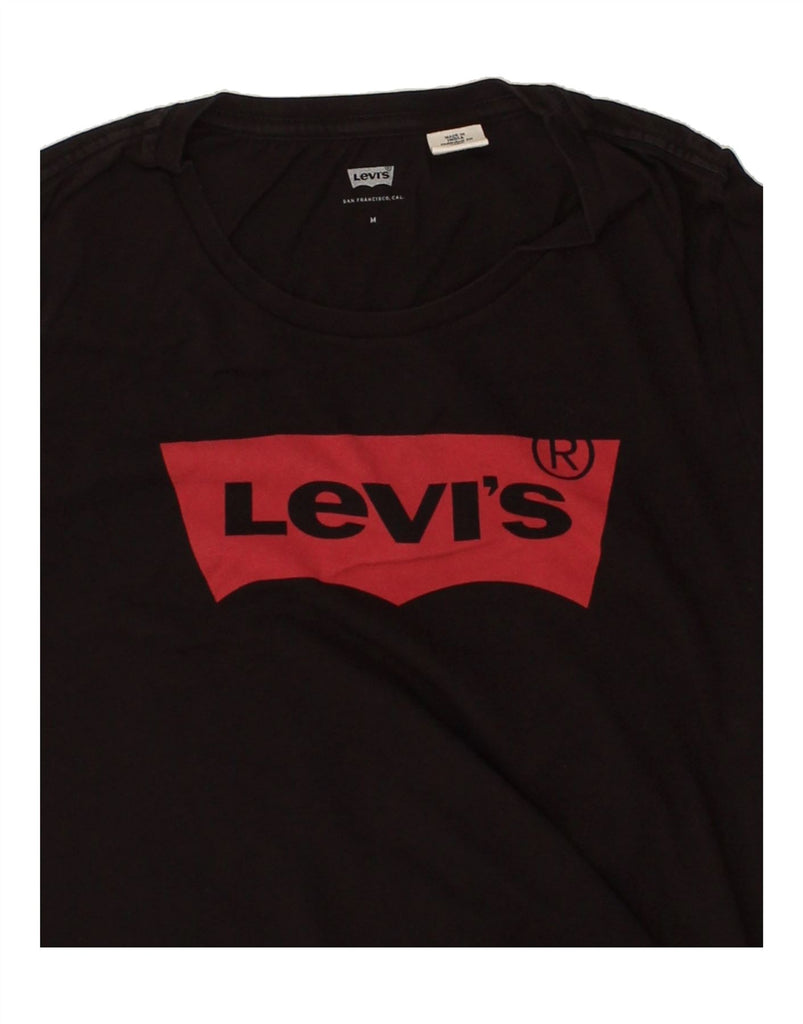 LEVI'S Womens Graphic T-Shirt Top UK 12 Medium Black | Vintage Levi's | Thrift | Second-Hand Levi's | Used Clothing | Messina Hembry 