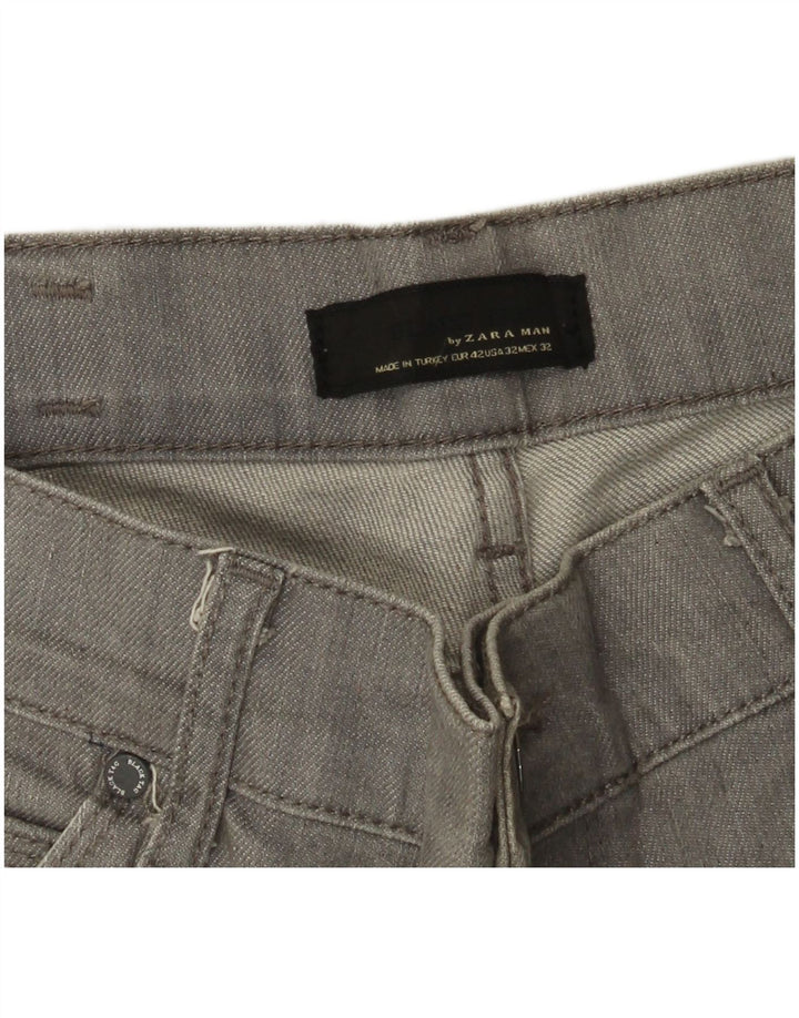 Zara Mens Straight Jeans EU 42 Large W32 L32 Grey