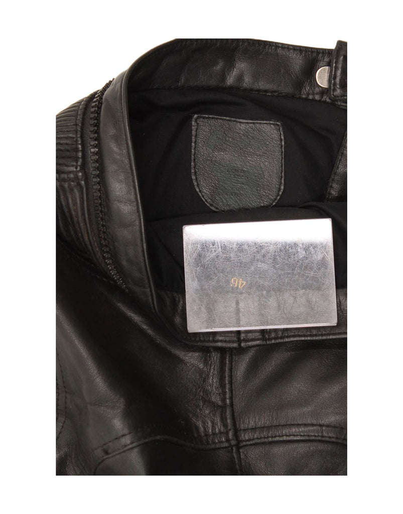 POLO Mens Moto Racer Leather Trousers IT 46 Small W28 L28 Black Leather Vintage POLO and Second-Hand POLO from Messina Hembry 