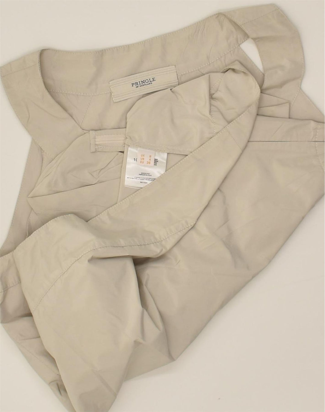 PRINGLE Womens Sleeveless Blouse Top UK 8 Small Beige Polyester | Vintage Pringle | Thrift | Second-Hand Pringle | Used Clothing | Messina Hembry 