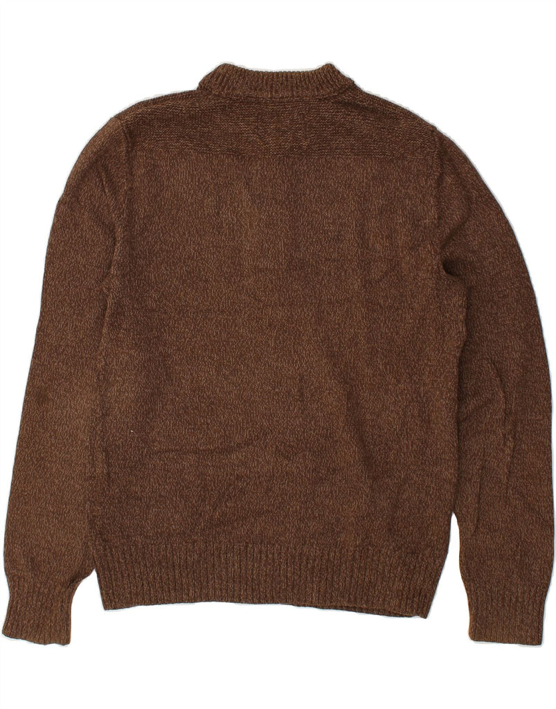 EDDIE BAUER Mens V-Neck Jumper Sweater Medium Brown Flecked Cotton | Vintage Eddie Bauer | Thrift | Second-Hand Eddie Bauer | Used Clothing | Messina Hembry 