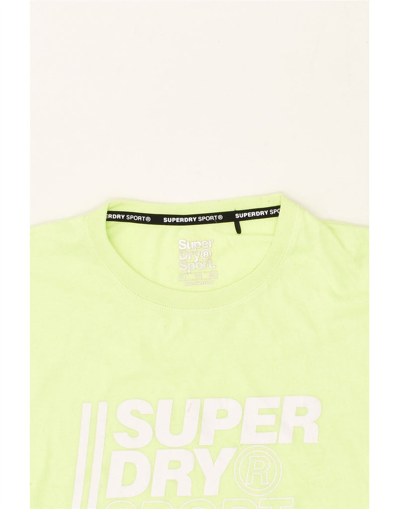 SUPERDRY Womens Graphic T-Shirt Top UK 8 Small Green Polyester | Vintage Superdry | Thrift | Second-Hand Superdry | Used Clothing | Messina Hembry 