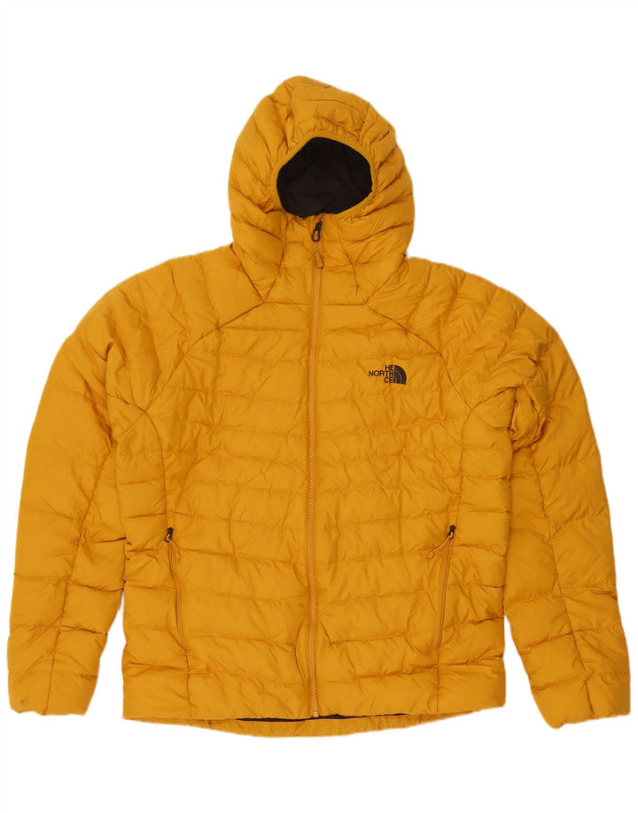 The North Face Mens Hooded Padded Jacket UK 40 Large Yellow Polyester
