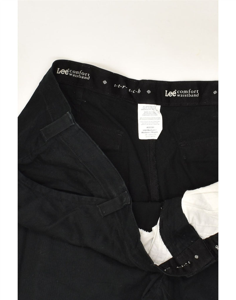 LEE Womens Comfort Fit Straight Casual Trousers W46 L32 Black Cotton | Vintage Lee | Thrift | Second-Hand Lee | Used Clothing | Messina Hembry 
