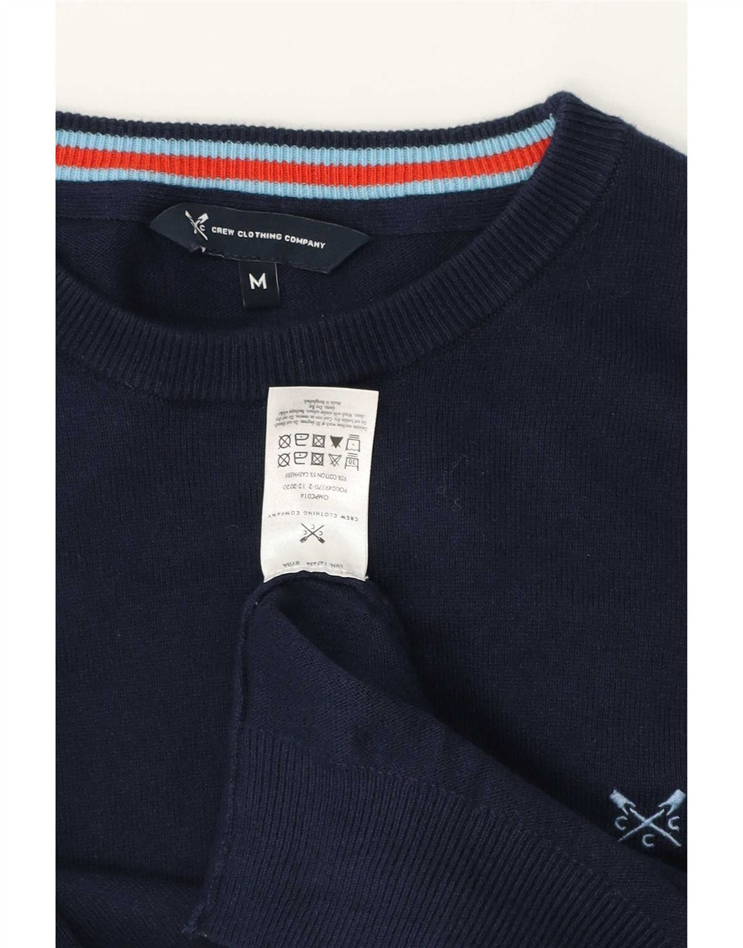 Crew Clothing Mens Crew Neck Jumper Sweater Medium Navy Blue Cotton