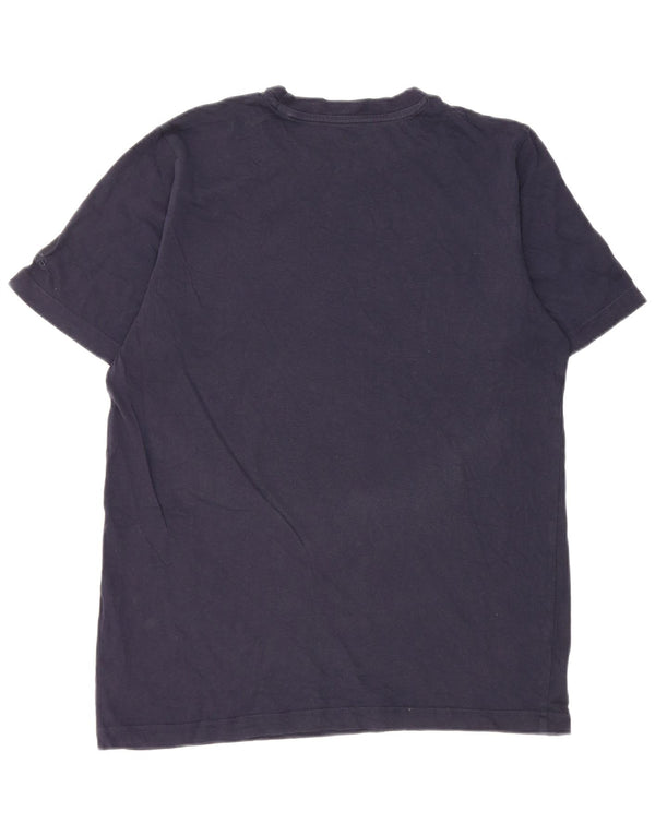 Adidas Mens Graphic T-Shirt Top Medium Navy Blue Cotton