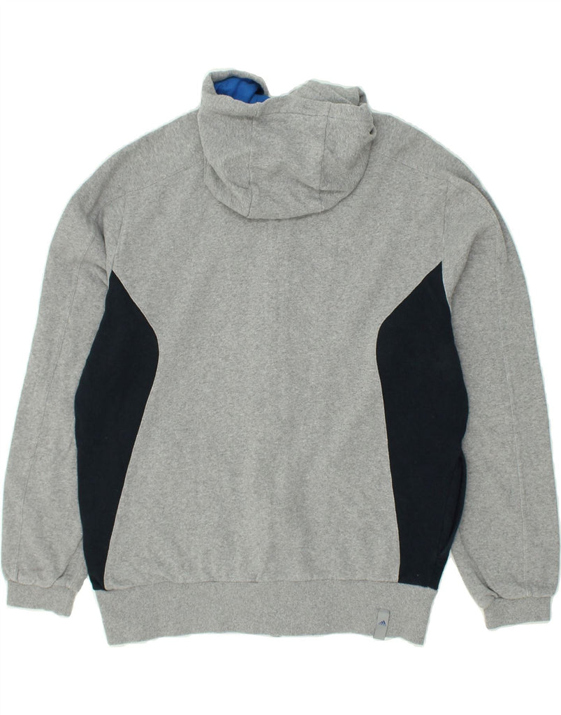 ADIDAS Mens Graphic Zip Hoodie Sweater UK 44/46 Large Grey Colourblock | Vintage Adidas | Thrift | Second-Hand Adidas | Used Clothing | Messina Hembry 
