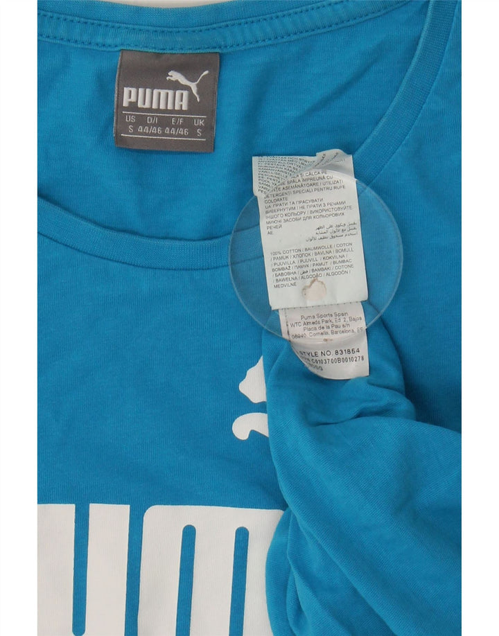 PUMA Mens Graphic T-Shirt Top Small Blue Cotton Vintage Puma and Second-Hand Puma from Messina Hembry 