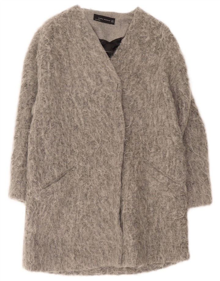 Zara Womens Overcoat UK 14 Medium Grey