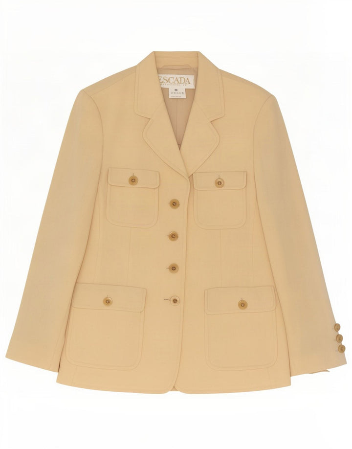Escada Womens by Margaretha Ley 4 Button Blazer Jacket EU 36 Small Beige