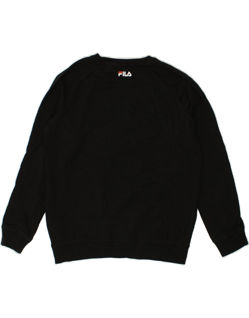 FILA Boys Sweatshirt Jumper 11-12 Years Black Cotton | Vintage Fila | Thrift | Second-Hand Fila | Used Clothing | Messina Hembry 