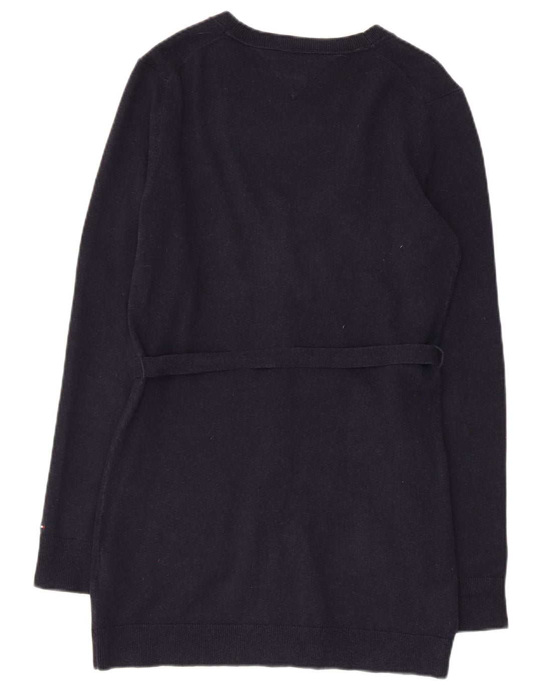 TOMMY HILFIGER Womens Cardigan Sweater UK 12 Medium Navy Blue Cotton