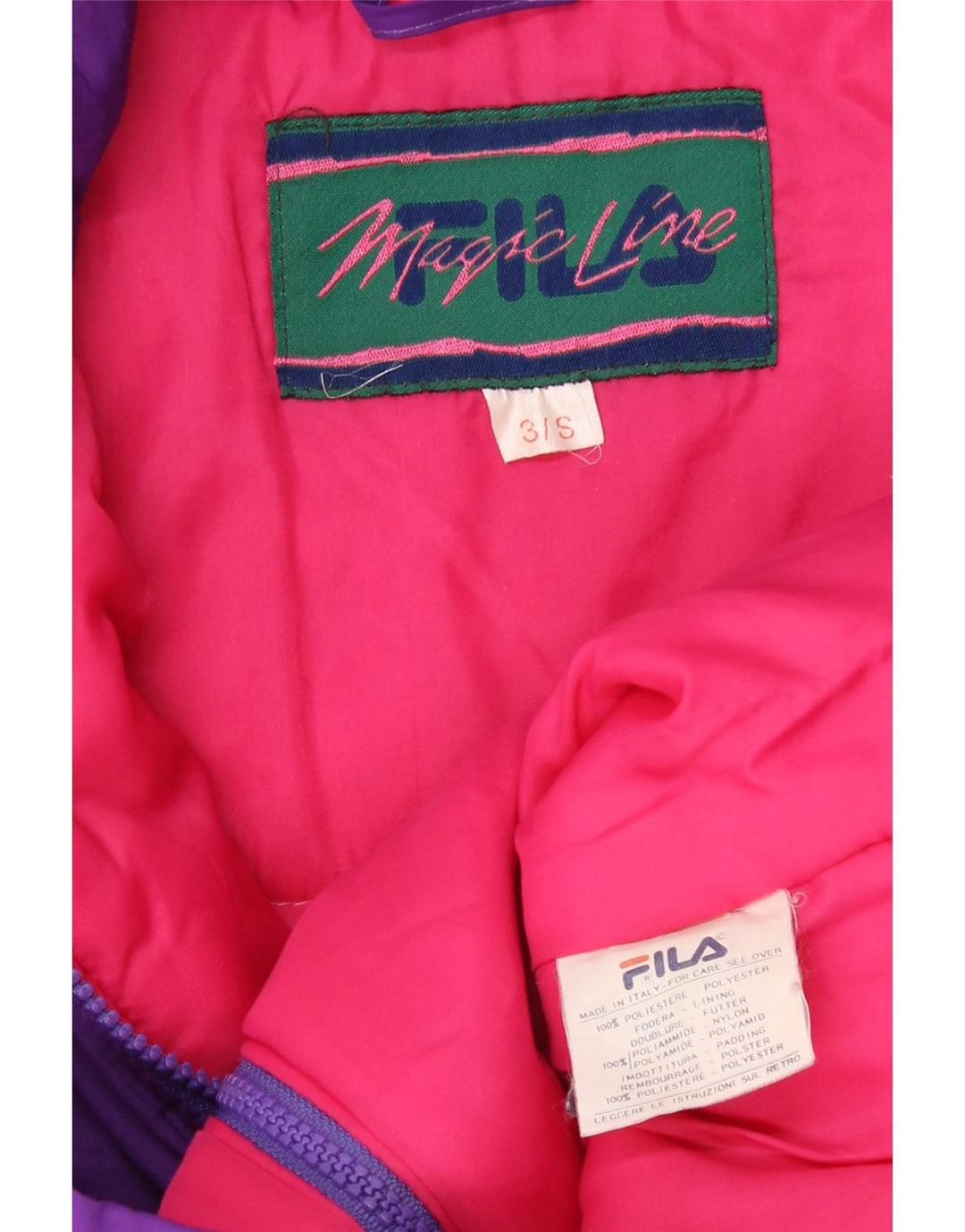 FILA Mens Magic Line Loose Fit Windbreaker Jacket UK 36 Small Purple