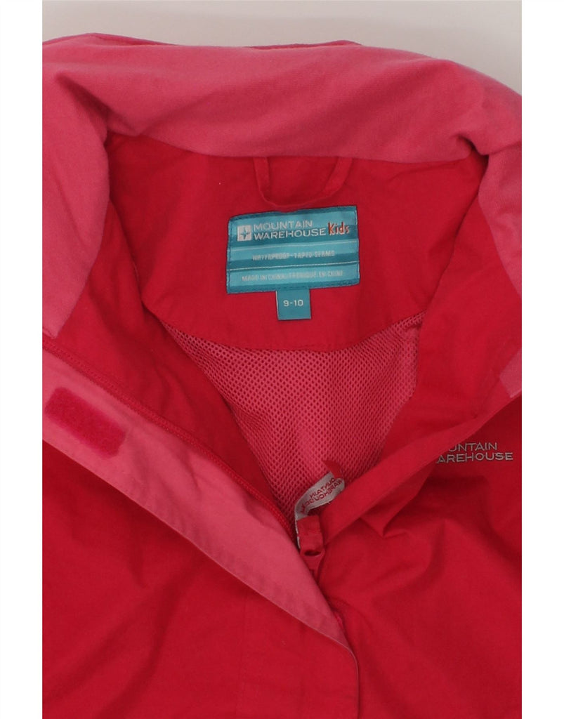 MOUNTAIN WAREHOUSE Girls Hooded Rain Jacket 9-10 Years Red Polyester | Vintage Mountain Warehouse | Thrift | Second-Hand Mountain Warehouse | Used Clothing | Messina Hembry 